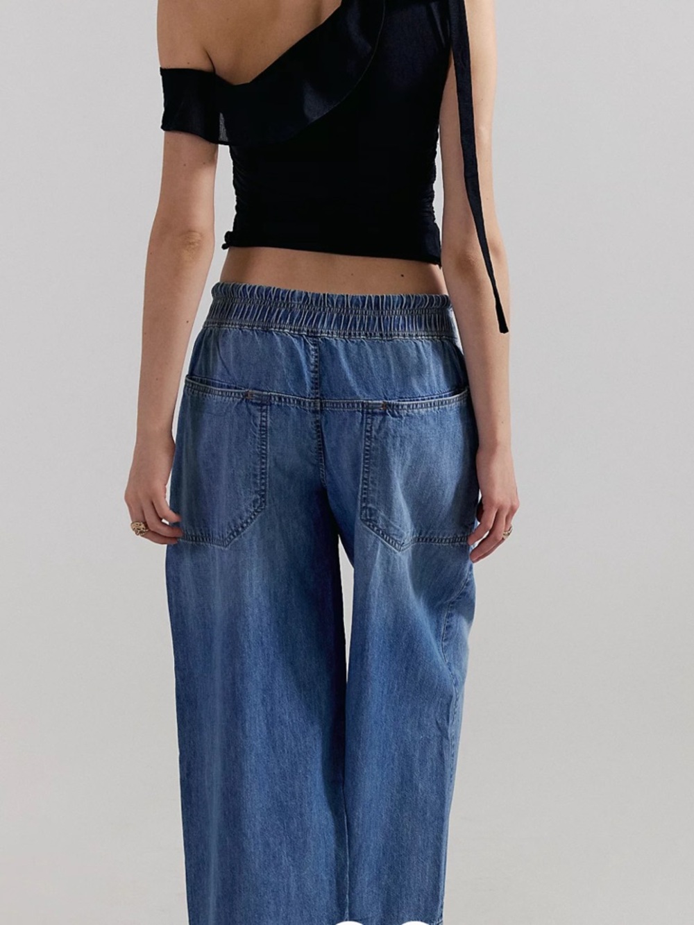 We The Free Blue Wide-Leg Rope-Waist Jeans - Picture 2 of 4